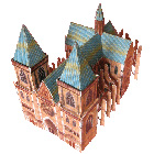 Maquette de cathédrale gothique en carton