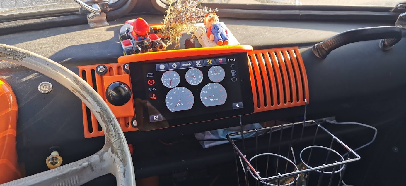 VW T1 combi split, ordinateur avec 2 cartes d'acquisition