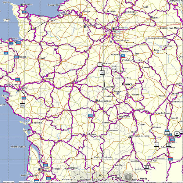 Voies nationales et EV un peu plus larges